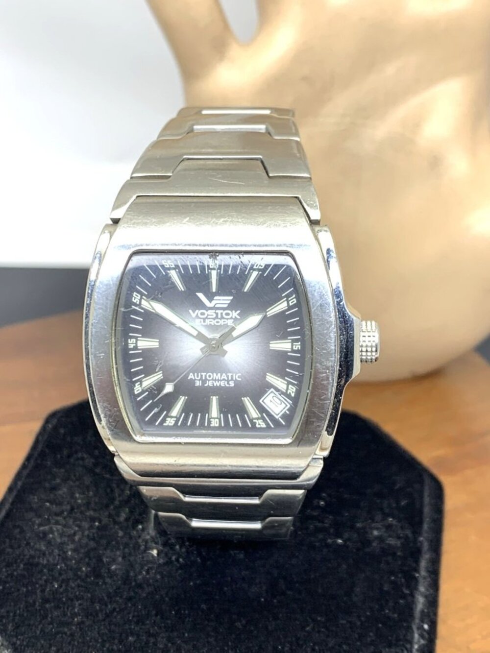 Vostok Europe Mens Watch GAZ-20M Pobeda Automatic Gray Dial Stainless Steel 37mm